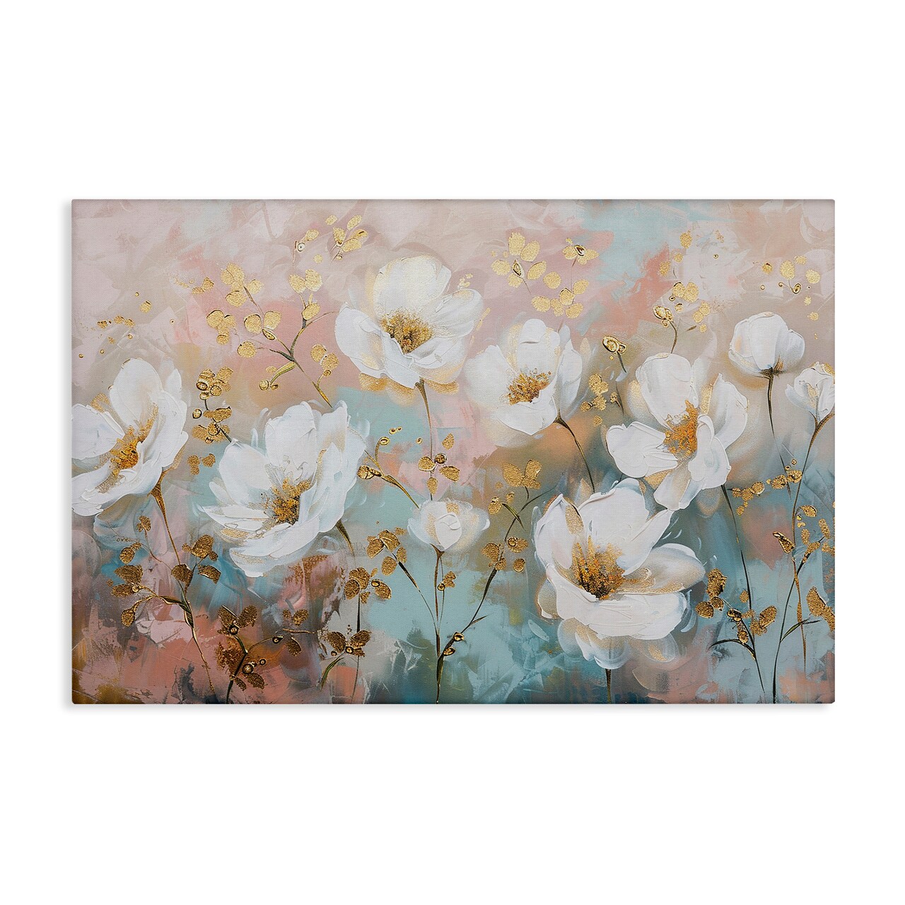 Stupell Industries Gold Flecked Poppies Canvas Wall Art Design by LSR Design Studio